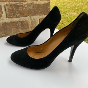 J crew black suede heel.